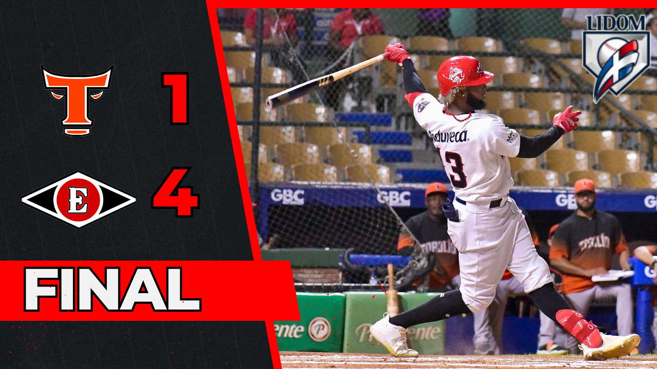 Junior Caminero fue clave en la victoria de los Leones del Escogido