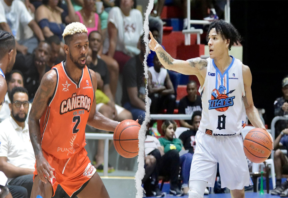 Yeison Colomé, de los Cañeros del Este, y Richard Bautista, de los Titanes del Distrito