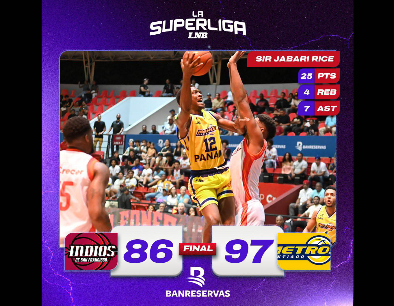 Los Metros derrotaron 97 por 86 a los Indios