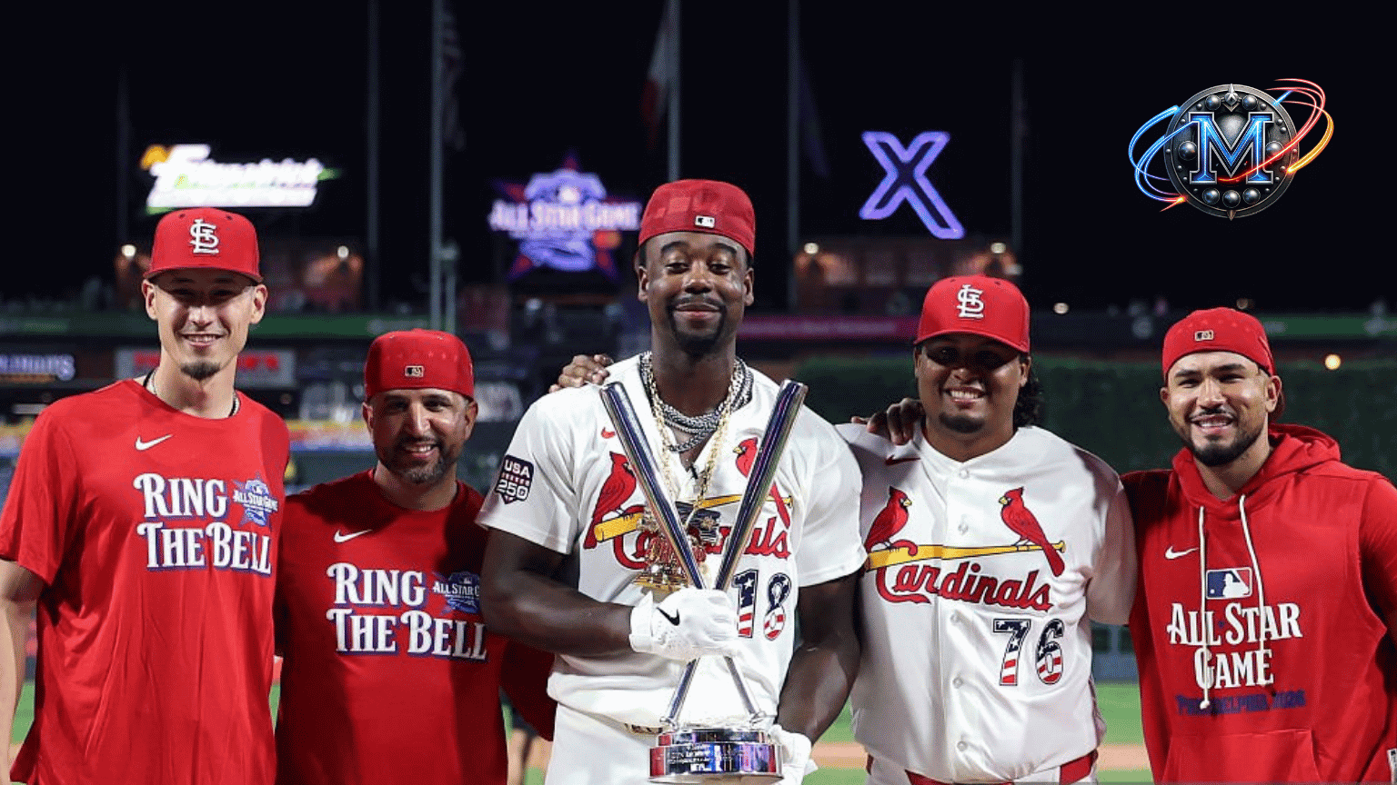 Jordan Walker y sus compañeros de equipo